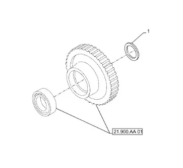 5169876 - Втулка 12,35мм толщ. шестерни промежут. прив. насосов гидр. КПП TMT7/MXMPm, T6090